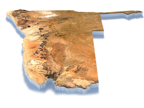 Namibia terrain map Modèle 3D
