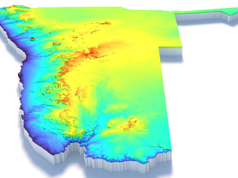 Mapa del terreno de Namibia Modelo 3D