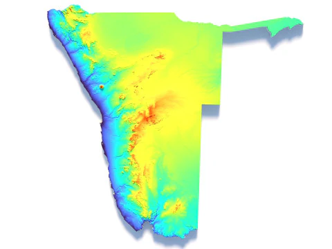 Mapa del terreno de Namibia Modelo 3D