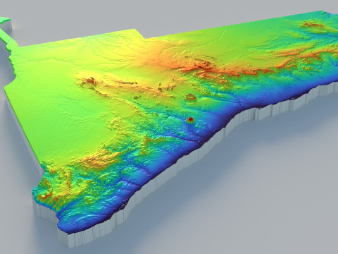 Namibia terrain map 3D 模型