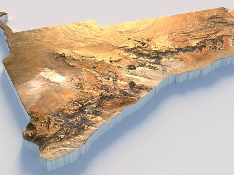 Namibia terrain map 3D 模型