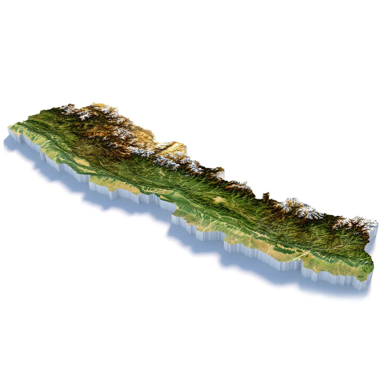Nepal terrain map 3D Model .c4d .max .obj .3ds .fbx .stl .blend