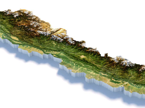 Nepal terrain map 3D Model