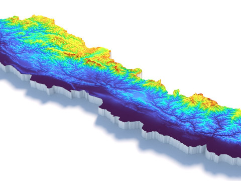 Nepal terrain map 3D 模型