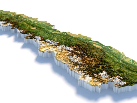 Nepal terrain map 3D Model