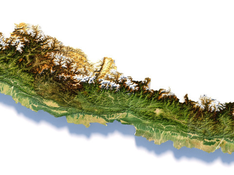 Nepal terrain map 3D 模型