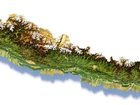 Nepal terrain map 3D Model