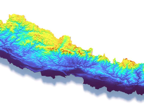Nepal terrain map 3D Model