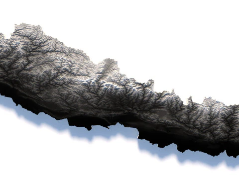 Nepal terrain map 3D Model