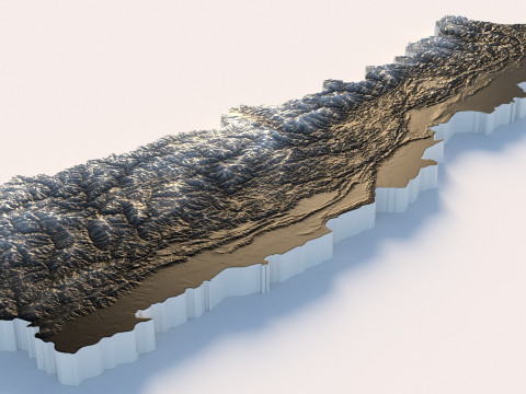 Nepal terrain map 3D 模型