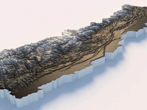 Nepal terrain map 3D Model