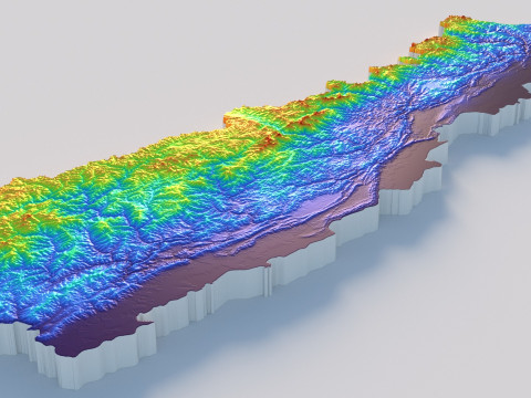 Nepal terrain map 3D 模型