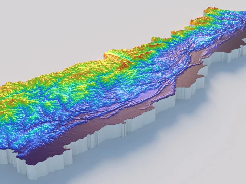Nepal terrain map 3D Model