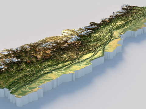 Nepal terrain map 3D 模型