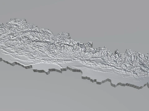 Nepal terrain map 3D Model