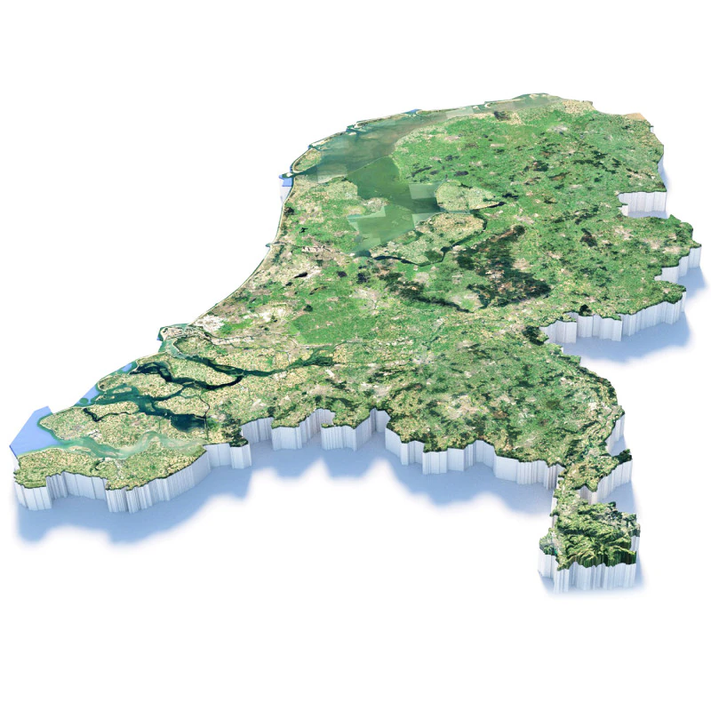 Netherlands terrain map 3D Model .c4d .max .obj .3ds .fbx .stl .blend 