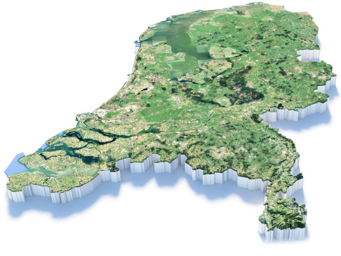Netherlands terrain map Modelo 3D