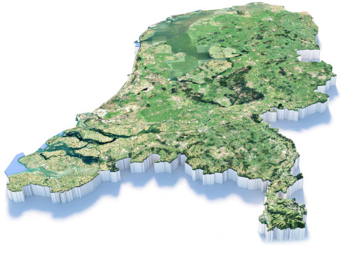 Netherlands terrain map 3D Model