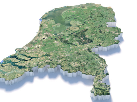 Netherlands terrain map Modèle 3D