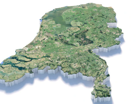 Netherlands terrain map 3D Model
