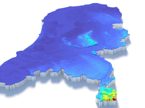 Netherlands terrain map 3D Model