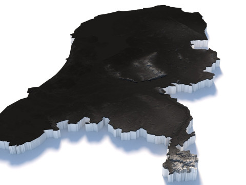 Netherlands terrain map Modèle 3D
