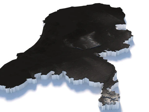 Netherlands terrain map 3D Model
