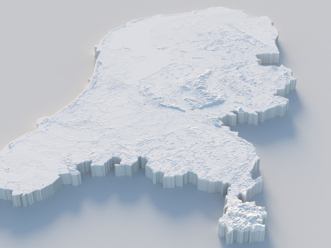 Netherlands terrain map Modèle 3D
