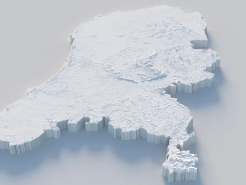 Netherlands terrain map 3D Model