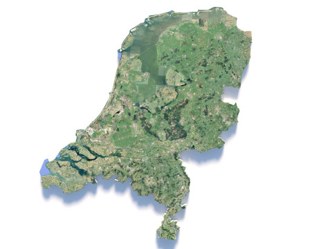Netherlands terrain map Modèle 3D
