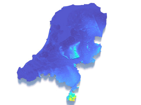 Netherlands terrain map Modèle 3D