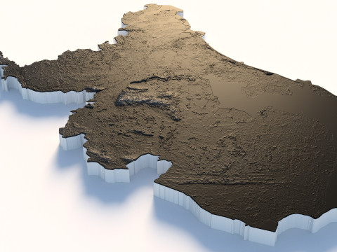 Netherlands terrain map Modèle 3D