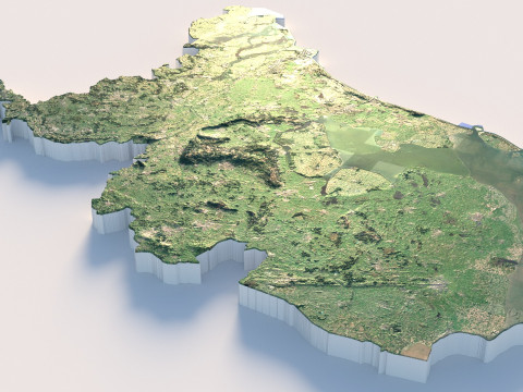 Netherlands terrain map Modèle 3D