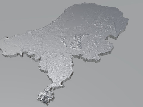 Netherlands terrain map Modèle 3D