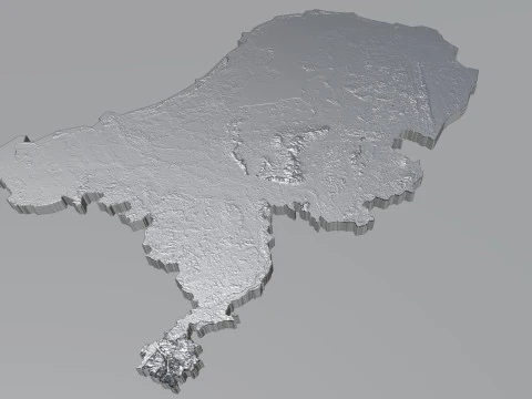 Netherlands terrain map 3D Model