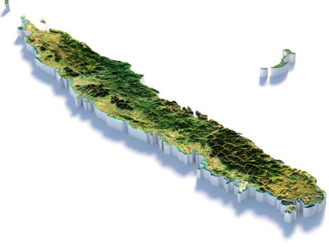 New Caledonia terrain map 3D मॉडल