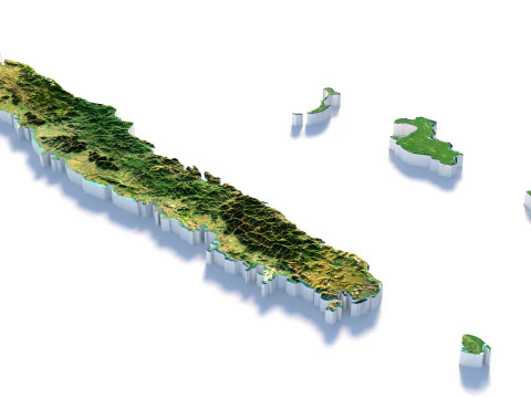 New Caledonia terrain map 3D Model