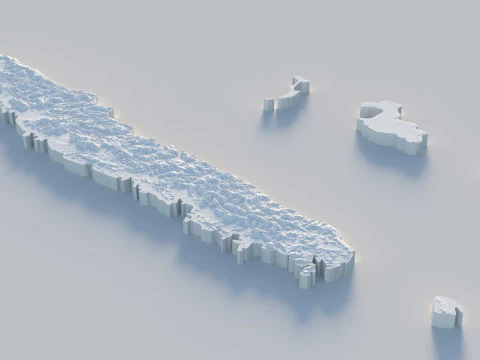 New Caledonia terrain map 3D Model