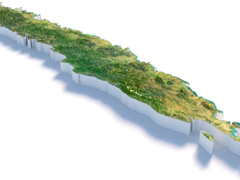 New Caledonia terrain map 3D Model