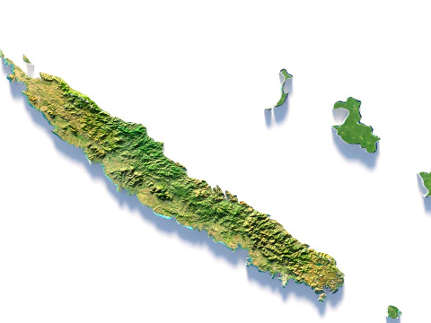 New Caledonia terrain map 3D Model