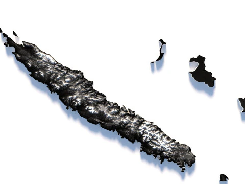New Caledonia terrain map 3D Model