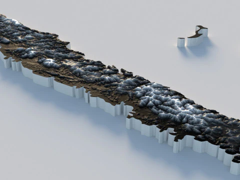 New Caledonia terrain map 3D Model