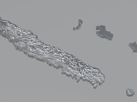 New Caledonia terrain map 3D Model