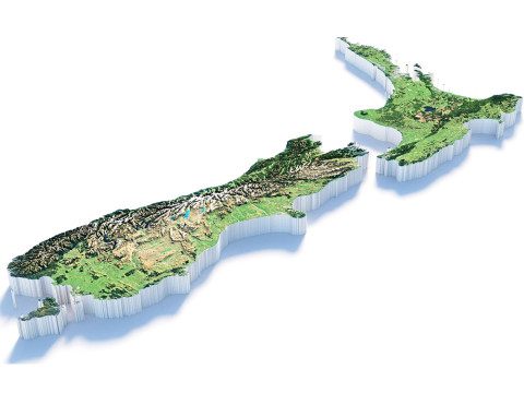 New Zealand terrain map 3D Model
