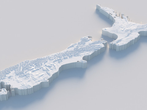 New Zealand terrain map Modello 3D