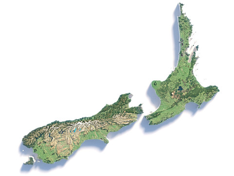 New Zealand terrain map Modello 3D