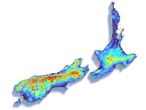 New Zealand terrain map 3D Model