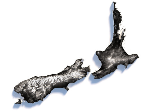 New Zealand terrain map Modello 3D