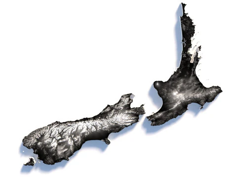 New Zealand terrain map 3D Model