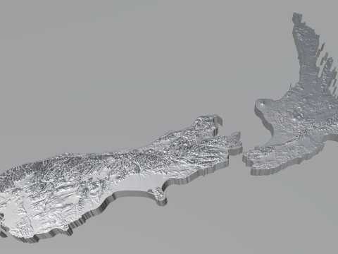 New Zealand terrain map Modello 3D